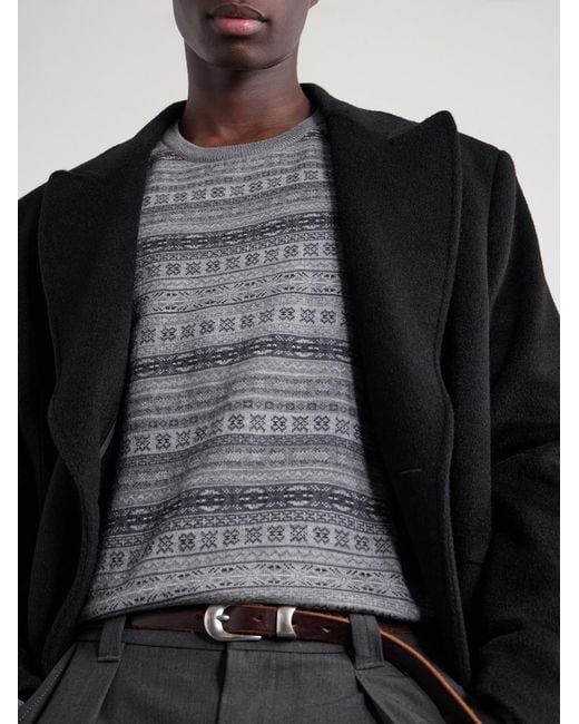 Polo Ralph Lauren Gray Striped Wool Sweater for men