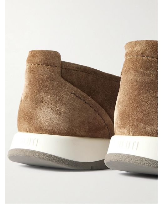 Berluti White Echappée Suede Loafers for men
