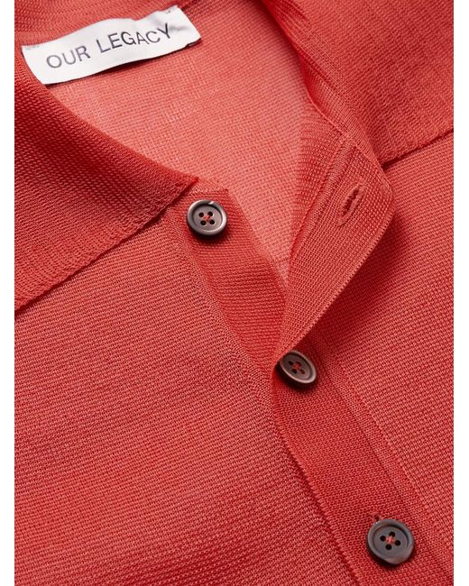 Our Legacy Red Jersey Polo Shirt for men