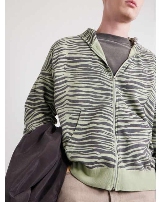 Visvim Gray Jumbo Printed Cotton Zip-up Hoodie for men