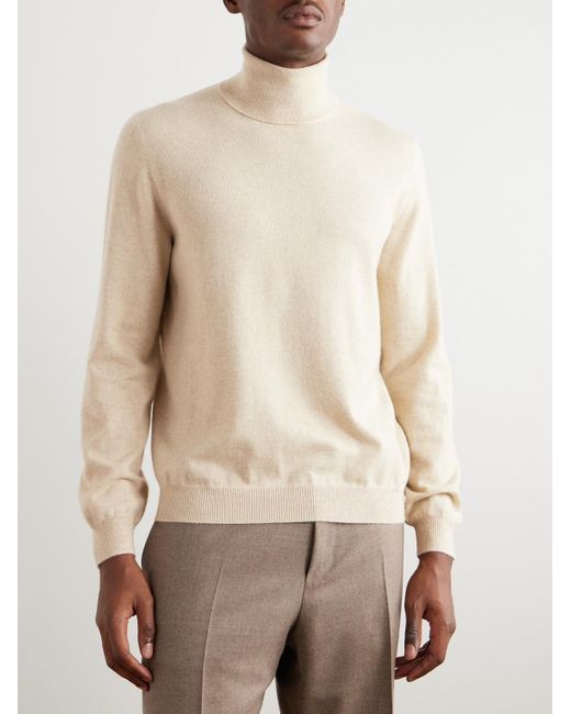 Loro Piana Natural Arona Cashmere Rollneck Sweater for men