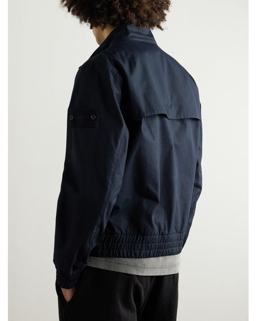 Stone Island Ghost Bomberjacke aus Biobaumwoll-Canvas mit Logodetail in Blue für Herren