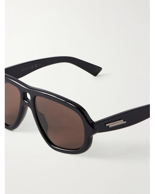 Bottega Veneta Black Sophia Ribbon Aviator-Style Acetate Sunglasses for men