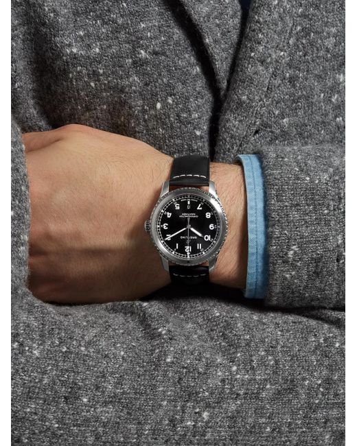 Breitling Navitimer 8 Automatic 41 mm Uhr aus Edelstahl mit Lederarmband in  Schwarz für Herren | Lyst DE