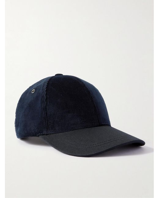 Paul Smith Blue Cotton-blend Corduroy And Cotton-twill Baseball Cap for men
