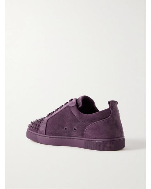 Christian Louboutin Purple Louis Junior Spikes Cap-Toe Suede Sneakers for men