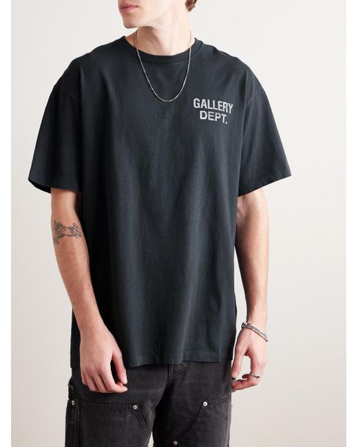 GALLERY DEPT. Black Vintage Souvenir Logo-Print Cotton-Jersey T-Shirt for men