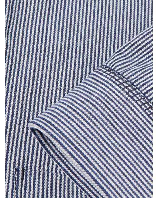 Gabriela Hearst Gray Silas Striped Cotton Overshirt for men