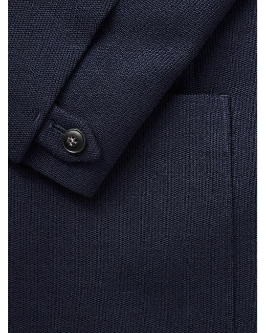 Canali Blue Wool And Cotton-Blend Jacket for men