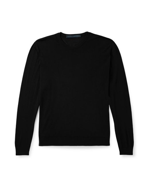 Kiton Black Wool Sweater for men