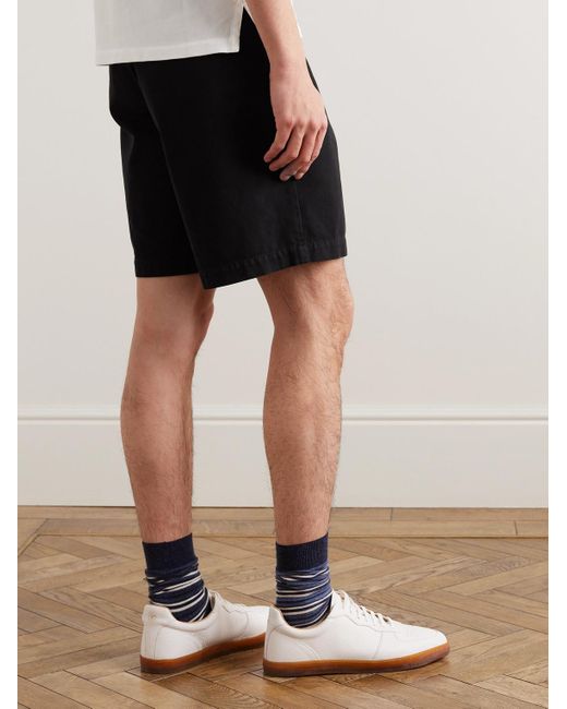 Brunello Cucinelli Black Straight-leg Cotton-twill Bermuda Shorts for men