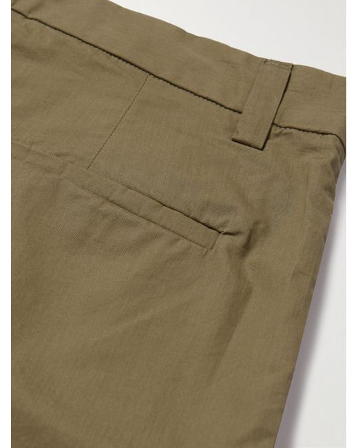 Agolde Green Slater Straight-Leg Pleated Cotton-Twill Trousers for men