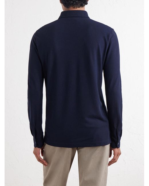 Slowear Blue Zanone Slim-fit Icecotton Piqué Polo Shirt for men