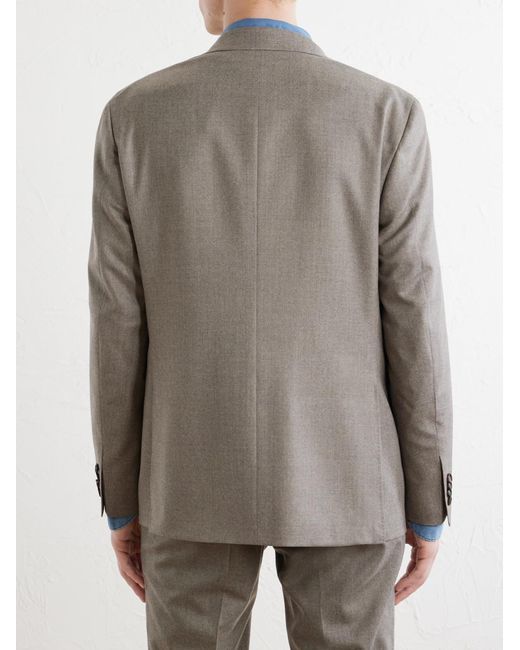 Canali Gray Kei Wool Suit Jacket for men