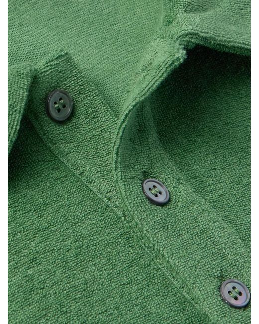 Incotex Green Zanone Cotton-terry Polo Shirt for men