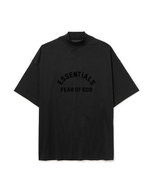 Fear Of God Logo-appliquéd Cotton-jersey Mock-neck T-shirt in Black for ...