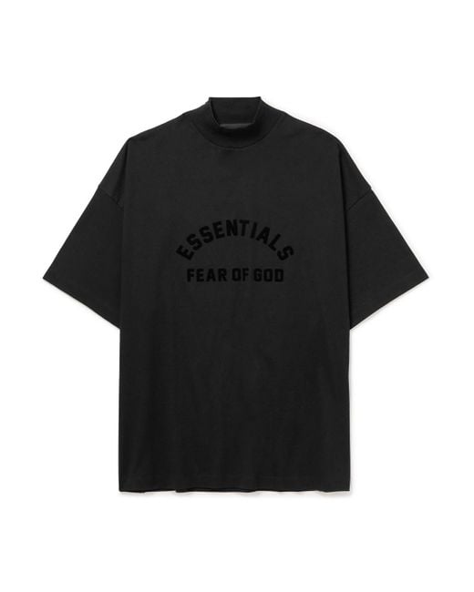 新品未使用　 FEAR OF GOD OVER SIZE モックT Fear Of God Oversized Logo-Appliquéd Cotton-Jersey Mock-Neck T