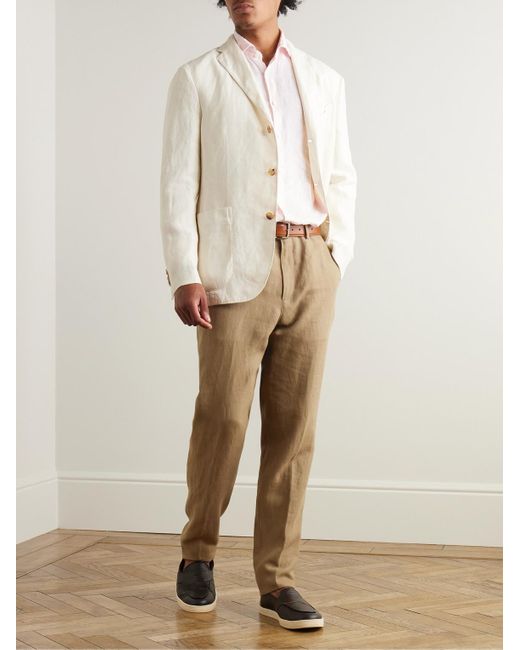 Loro Piana Natural Carlo Straight-Leg Linen-Twill Trousers for men