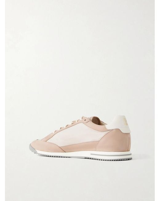 Brunello Cucinelli Natural Suede-Trimmed Canvas Sneakers for men