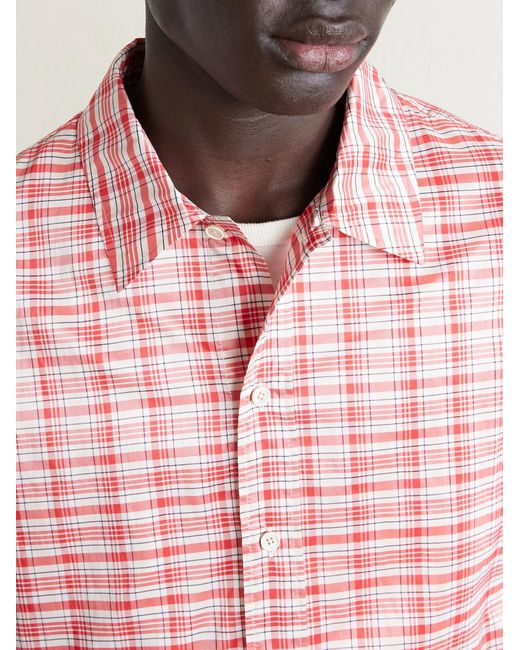 Jil Sander Pink Checked Silk-blend Shirt for men