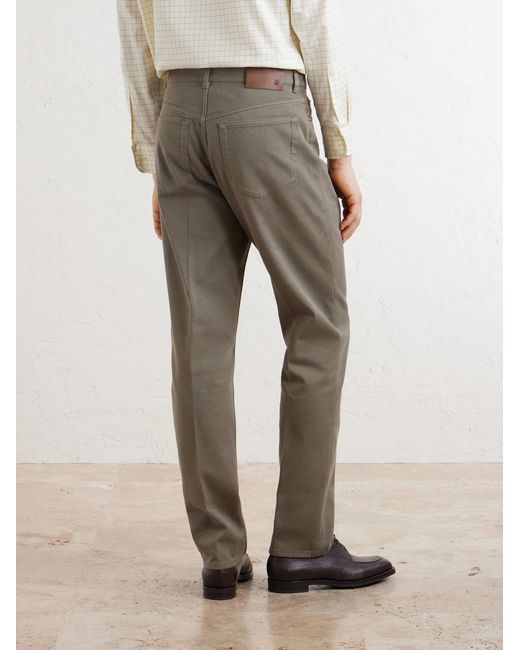 Dunhill Gray Tapered Cotton-blend Twill Trousers for men