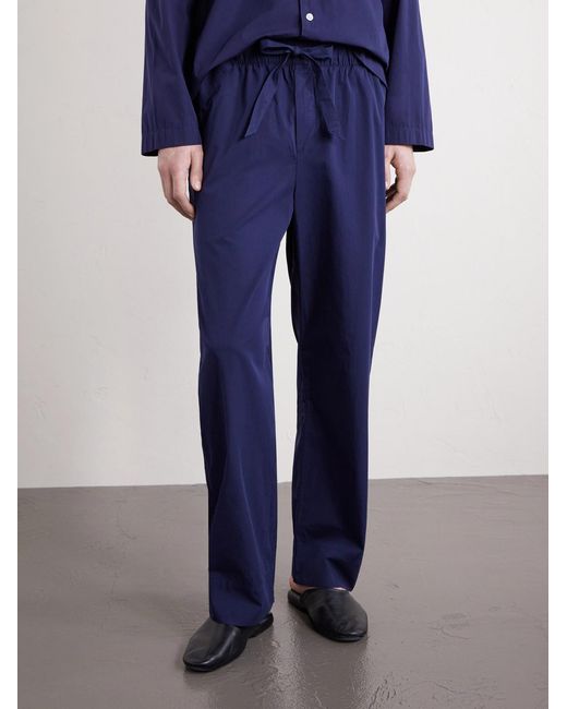 Tekla Blue Organic Cotton-poplin Pyjamas for men