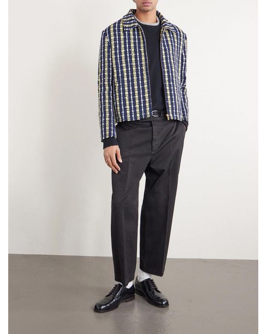 Thom Browne Blue Cotton-blend Tweed Jacket for men