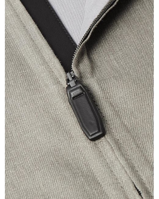 Brioni Bomberjacke aus einer Leinenmischung in Gray für Herren
