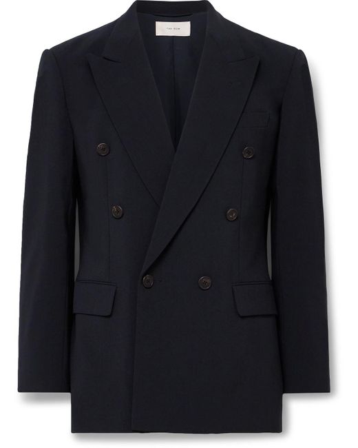 The Row Black Marri Double-breasted Woven Blazer for men