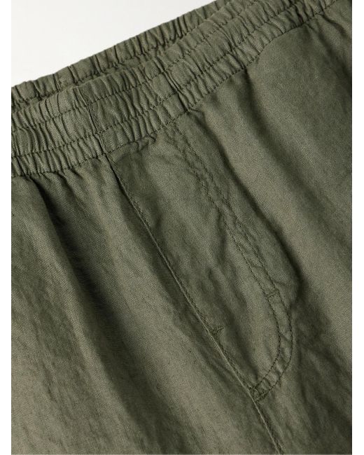 Aspesi Green Ventura Straight-leg Linen Trousers for men