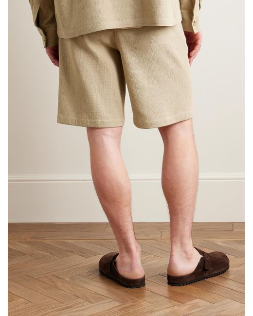 LE17SEPTEMBRE Natural Gurkha Straight-leg Pleated Woven Shorts for men