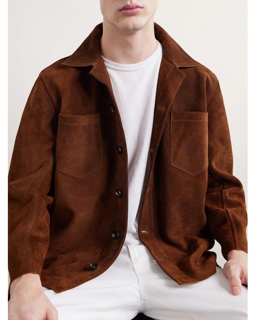 Bode Brown Suede Overshirt for men