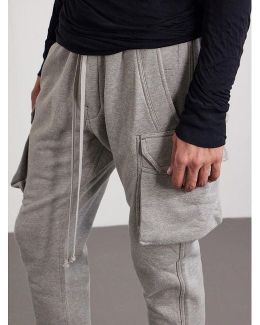 Rick Owens Gray Mastodon Tapered Cotton-blend Jersey Sweatpants for men