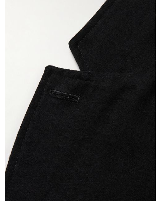 Mr P. Black Organic Cotton-Blend Moleskin Suit Jacket for men