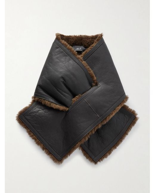 Mr P. Black Shearling Scarf for men