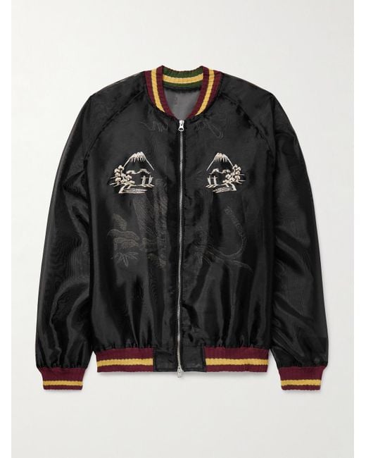 Kapital Black Souvenir Embroidered Organza Bomber Jacket for men