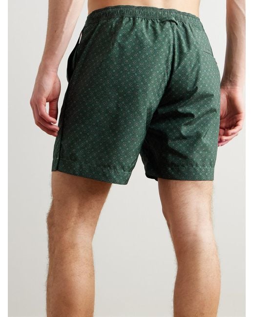 Orlebar Brown Green Bulldog Solstice Straight-Leg Mid-Length Printed Recycled Swim Shorts for men