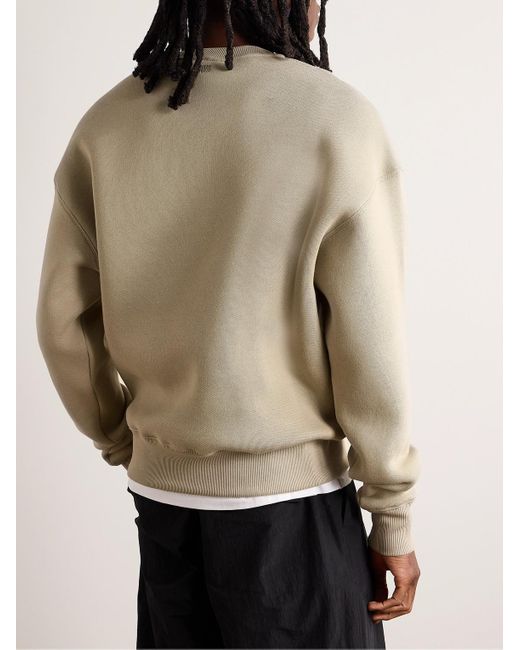 AMI Sweatshirt aus Jersey aus einer Baumwollmischung mit Logoprägung in Natural für Herren
