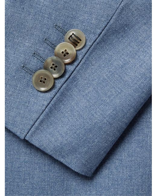Etro Blue Silk And Cashmere-Blend Suit Jacket for men