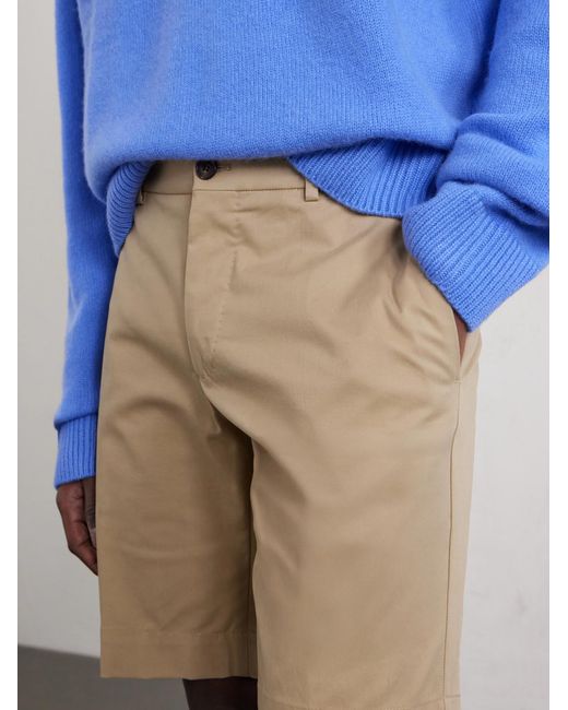 Slowear Natural Slim-Fit Cotton-Blend Gabardine Chino Shorts for men