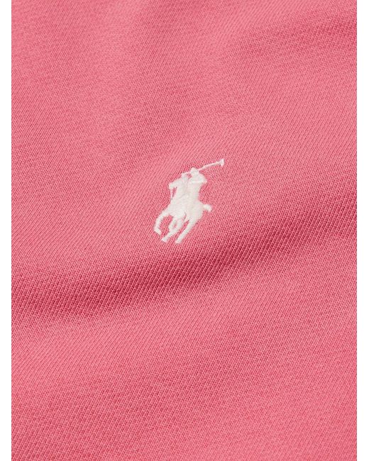Polo Ralph Lauren Pink Logo-Embroidered Cotton-Jersey Sweatshirt for men