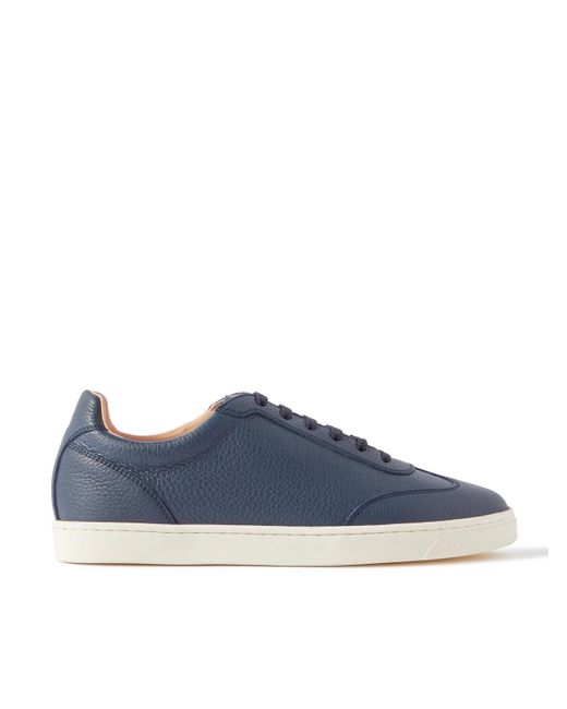 Brunello Cucinelli Blue Full-grain Leather Sneakers for men