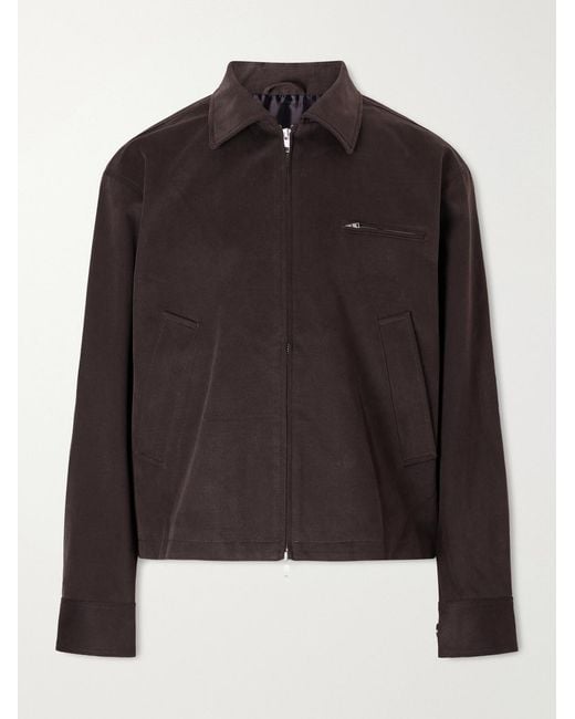 mfpen Black Postal Cotton-Velvet Jacket for men