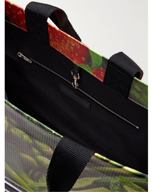 Balenciaga Green Antwerp Printed Leather Tote Bag for men