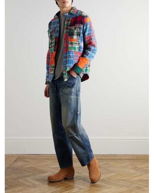 Polo Ralph Lauren Polo Country kariertes Hemd aus Baumwollflanell in Patchwork-Optik in Red für Herren