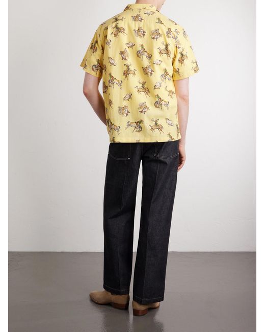 RRL Metallic Convertible-Collar Printed Linen And Cotton-Blend Shirt for men