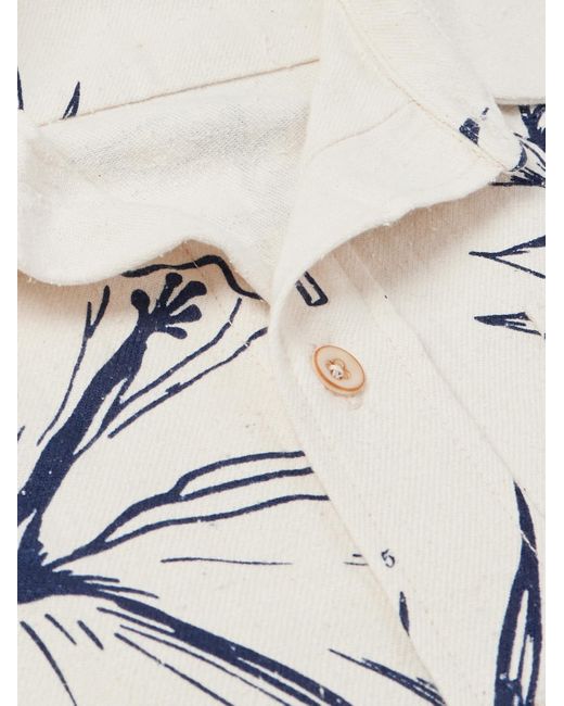 The Elder Statesman Natural Floral-print Cotton And Silk-blend Twill Shirt for men