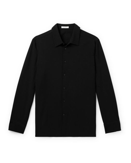 The Row Black Beto Wool-gabardine Shirt for men