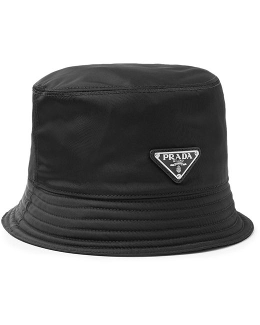 Prada Black Tessuto Triangolo Bucket Hat for men