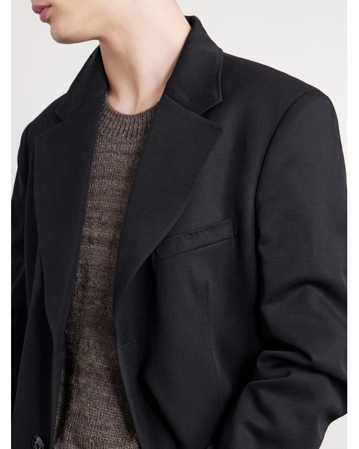 Our Legacy Black Dolphin Virgin Wool-Gabardine Coat for men